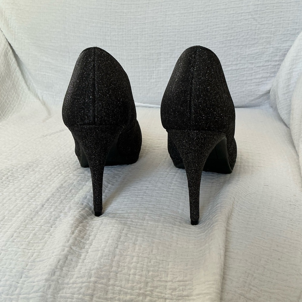 🖤 Fioni Night Shimmery Sparkly Black 4 Inch Heels - 7.5 Wide - Picture 5 of 7